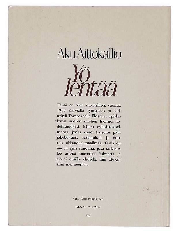 Yö lentää - Aku Aittokallio - Runot ja näytelmät - 10105302885 - 1
