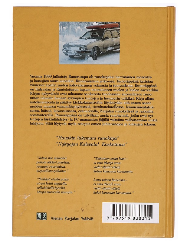 Runoräppänä : suusta suuhun tarttuvia lauluja emolevyiltä - Petri Niikko - Runot ja näytelmät - 10105303628 - 1