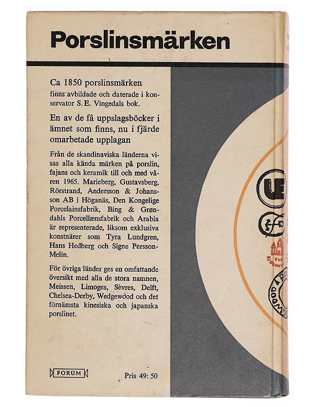 Porslinsmärken - S. E. Vingedal - Tietokirjat ja oppaat - 10105304678 - 1