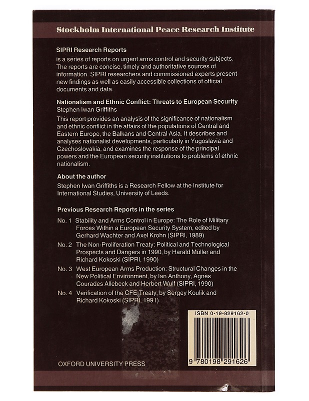 Nationalism and ethnic conflict : threats to European security - Stephen Iwan Griffiths - Tietokirjat ja oppaat - 10105305268 - 1