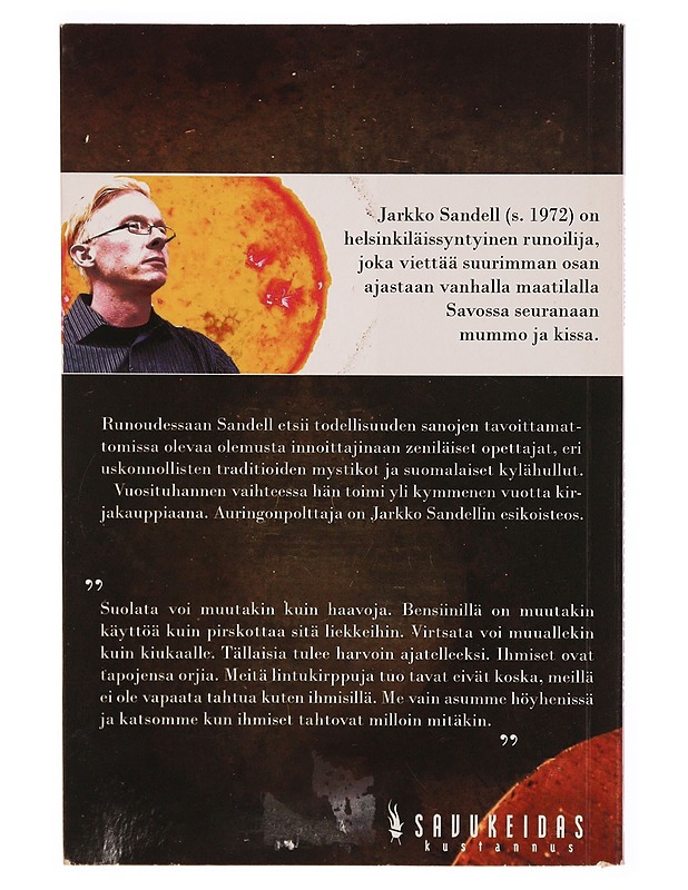 Auringonpolttaja - Jarkko Sandell - Runot ja näytelmät - 10105305314 - 1