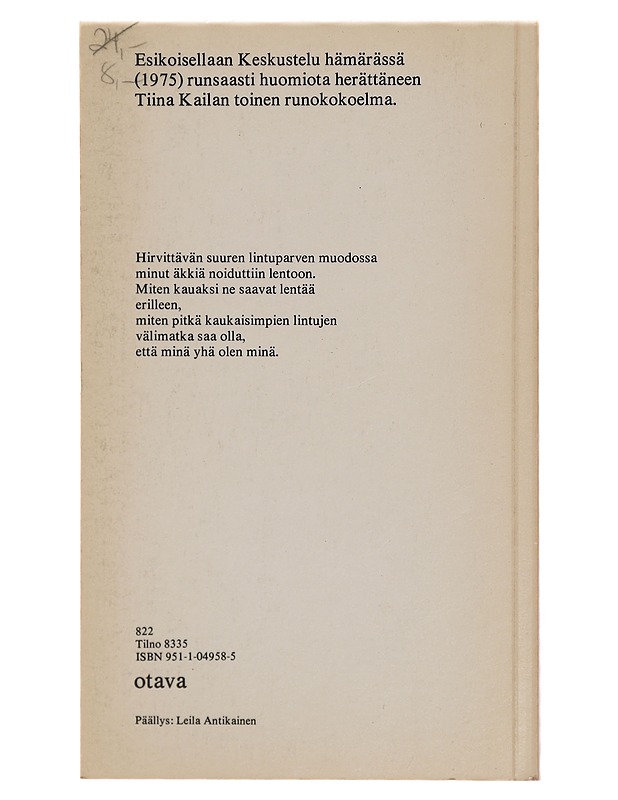 Talven talossa : runoja - Tiina Kaila - Runot ja näytelmät - 10105305932 - 1