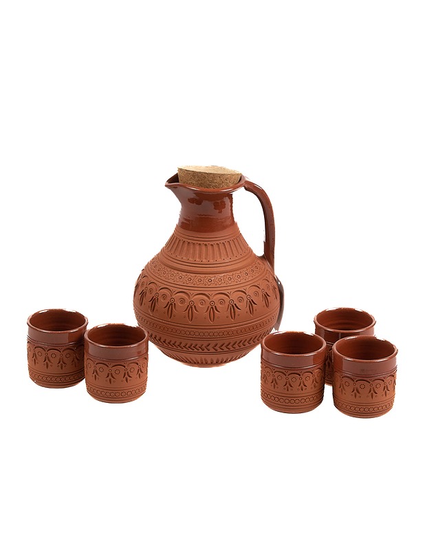 Kannu ja mukit, 5 kpl - Tarjoiluastiat - 10105307001 - 0