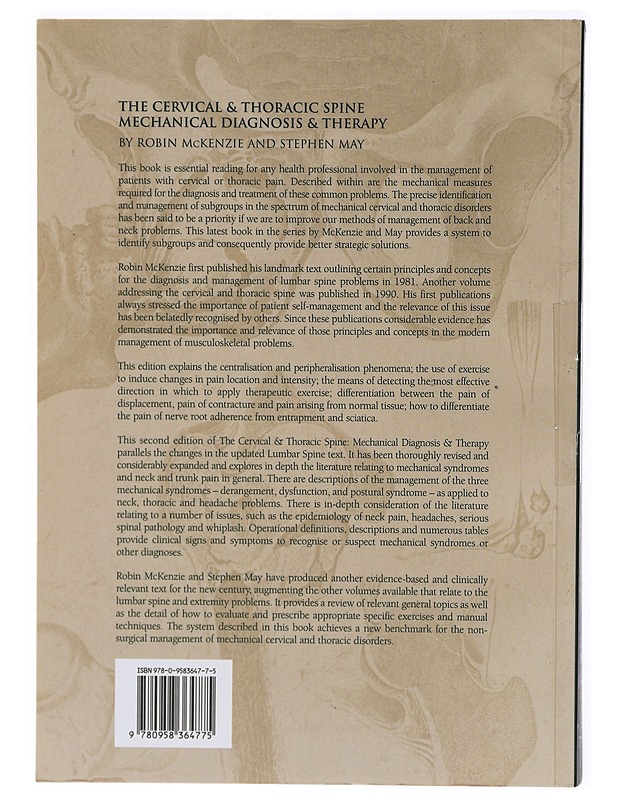 The Cervical and Thoracic Spine: Mechanical Diagnosis and Therapy - Robin McKenzie - Tietokirjat ja oppaat - 10105307709 - 1