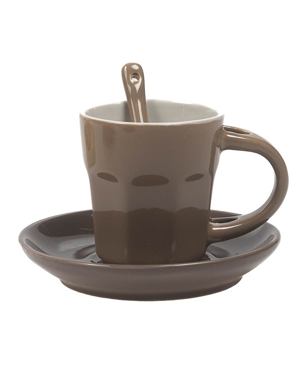 Espressokuppi ja lautanen, 4 paria - 4 väriä - Mukit ja kahvikupit - 10105308446 - 1