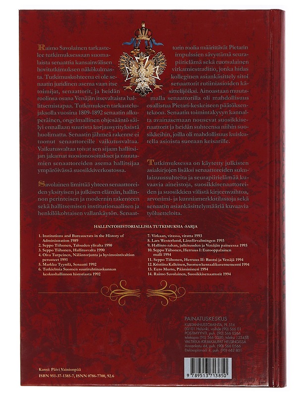 Suosikki Senaattorit - Raimo Savolainen - Historiakirjat - 10105308495 - 1