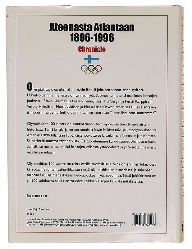 Olympiakisat 100 vuotta - Siukonen, Markku - Historiakirjat - 10105308580 - 1