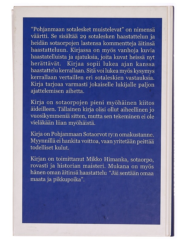 Pohjanmaan sotalesket muistelevat - Mikko Himanka - Historiakirjat - 10105308974 - 1