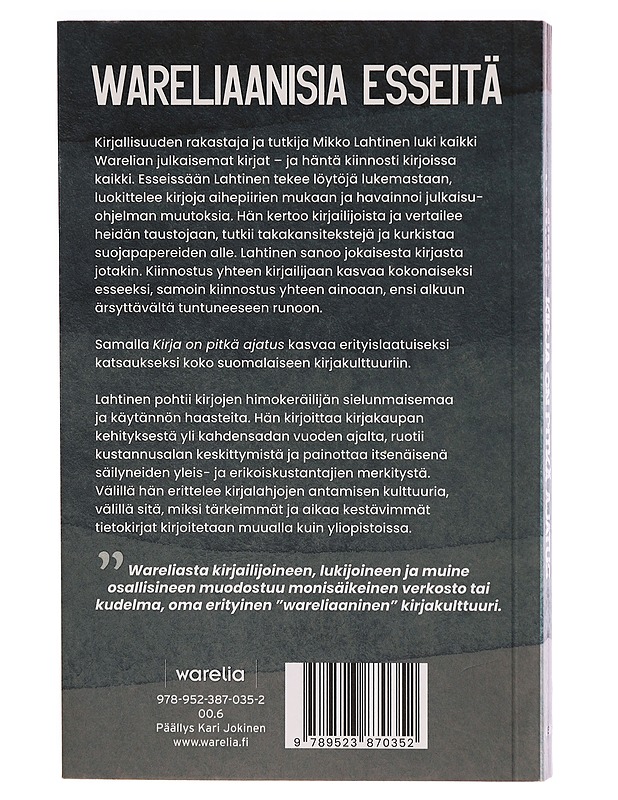 Kirja on pitkä ajatus - Mikko Lahtinen - Historiakirjat - 10105309269 - 1