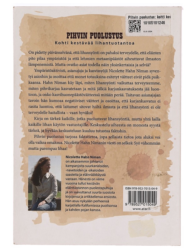 Pihvin puolustus : kohti kestävää lihantuotantoa - Niman, Nicolette Hahn - Elämäkerrat ja muistelmat - 10105309845 - 1