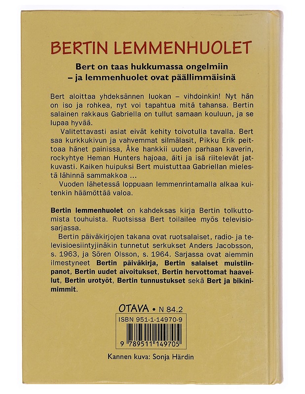 Bertin lemmenhuolet - Jacobsson, Anders - Nuorten kirjat - 10105309931 - 1