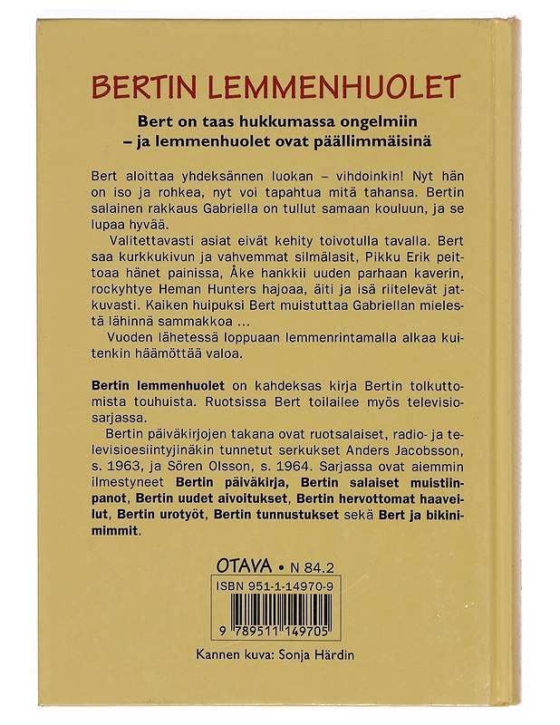 Bertin lemmenhuolet - Jacobsson, Anders - Nuorten kirjat - 10105309935 - 1