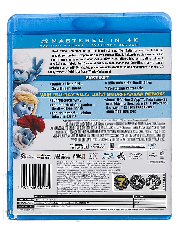 Smurffit 2 - Blu-ray - Blu-ray-levyt - 10105311501 - 1