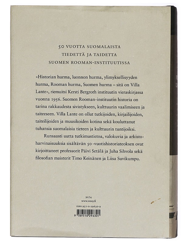 Villa Lante : Suomen Rooman-instituutti 1954-2004 - Setälä, Päivi - Harrastekirjat - 10105312181 - 0