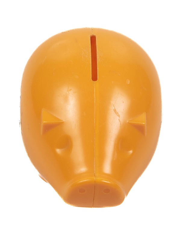 Keltainen vintage säästöpossu, n. 7,5cm - Koriste-esineet - 10105312761 - 0