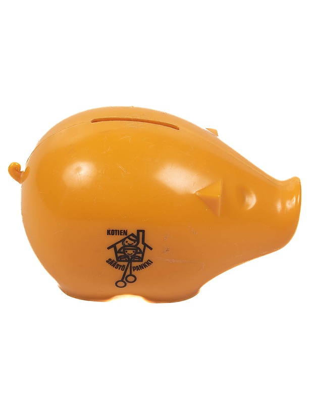 Keltainen vintage säästöpossu, n. 7,5cm - Koriste-esineet - 10105312761 - 1