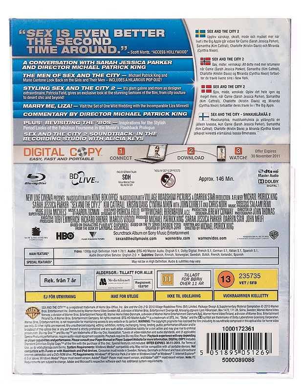 Sex and the City 2 - Blu-ray + DVD + Digital copy - Blu-ray-levyt - 10105312800 - 1