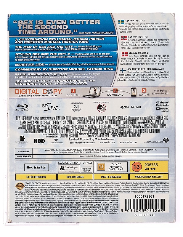 Sex and the city 2 - Blu-Ray - DVD-elokuvat - 10105313275 - 1