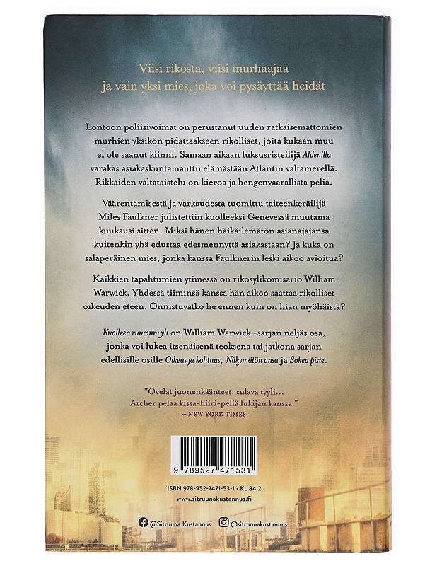 Kuolleen ruumiini yli - Archer, Jeffrey - Jännitys ja dekkarit - 10105313700 - 1