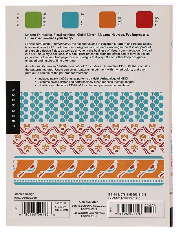 Pattern + palette sourcebook : a complete guide to choosing the perfect color and pattern in design. 2 - Arrizabalaga, Heidi - Tietokirjat ja oppaat - 10105314449 - 1