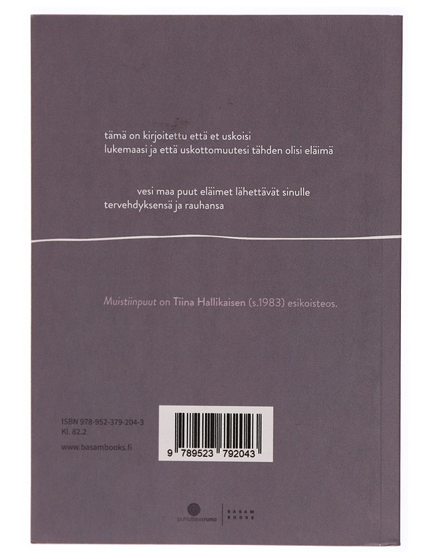 Muistiinpuut - Tiina Hallikainen - Runot ja näytelmät - 10105314607 - 1