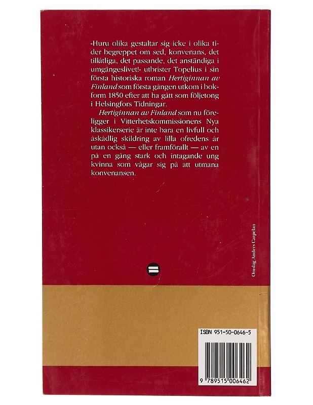 HERTIGINNAN AV FINLAND - TOPELIUS, ZACHARIAS - Romaanit ja novellit - 10105314955 - 1