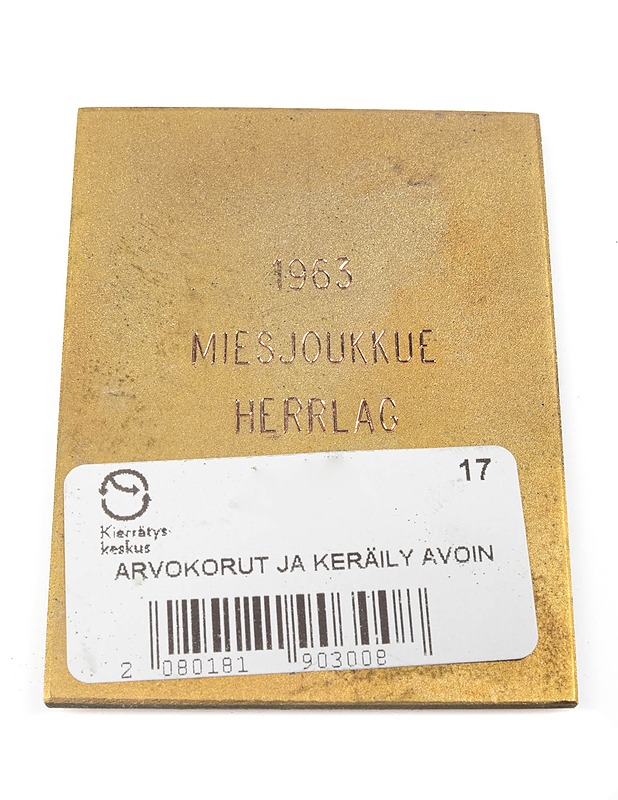 SM-FM 1963 Miesjokkue mitali - Koriste-esineet - 10105315088 - 1