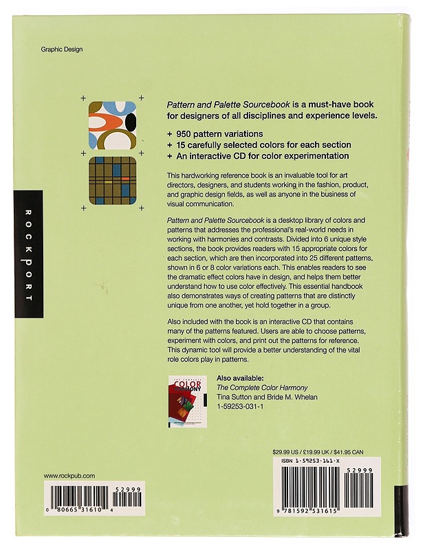 Pattern + palette sourcebook / a complete guide to choosing the perfect color and pattern in design - Anvil Graphic Design - Harrastekirjat - 10105315335 - 1