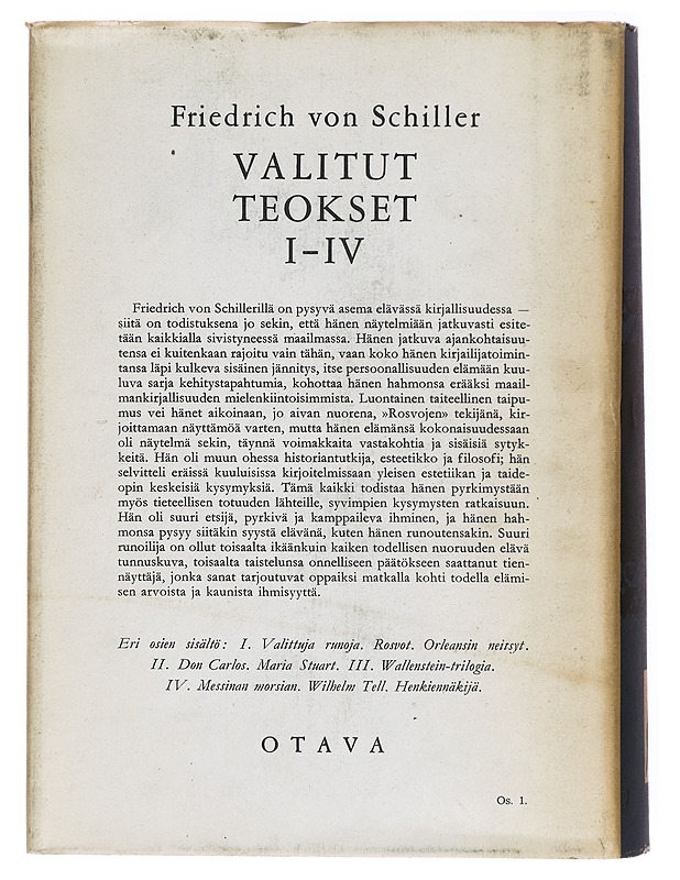 Valitut teokset 1 : Runoja ; Rosvot ; Orleansin neitsyt - Friedrich von Schiller - Kaunokirjallisuus - 10105315580 - 1