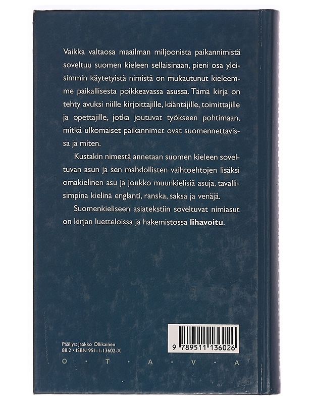 Maailman paikannimet : oikeinkirjoitusopas - Kerkko Hakulinen - Tietokirjat ja oppaat - 10105316821 - 1