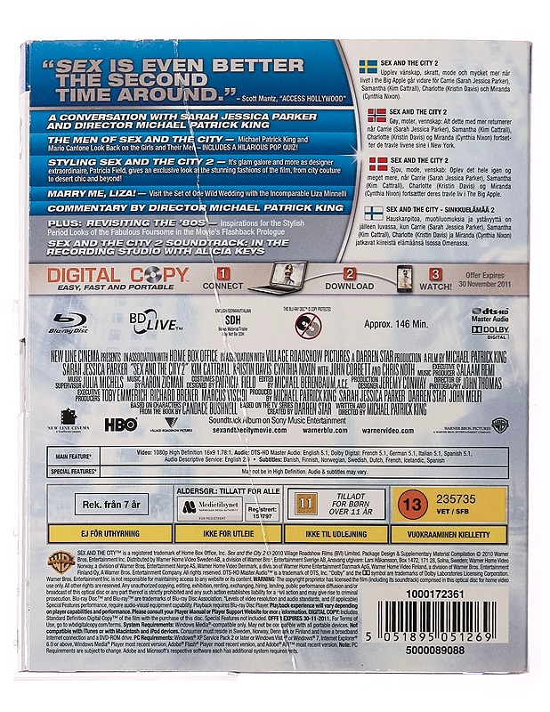 Sex and the City 2 - Blu-ray + DVD + Digital copy - Blu-ray-levyt - 10105316987 - 1