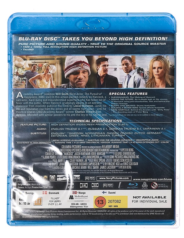 Hancock: extended cut - Blu-ray - Blu-ray-levyt - 10105317389 - 1