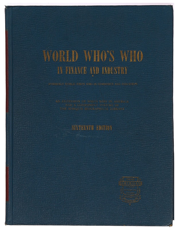 World who's who in finance and industry - Tietokirjat ja oppaat - 10105317892 - 0