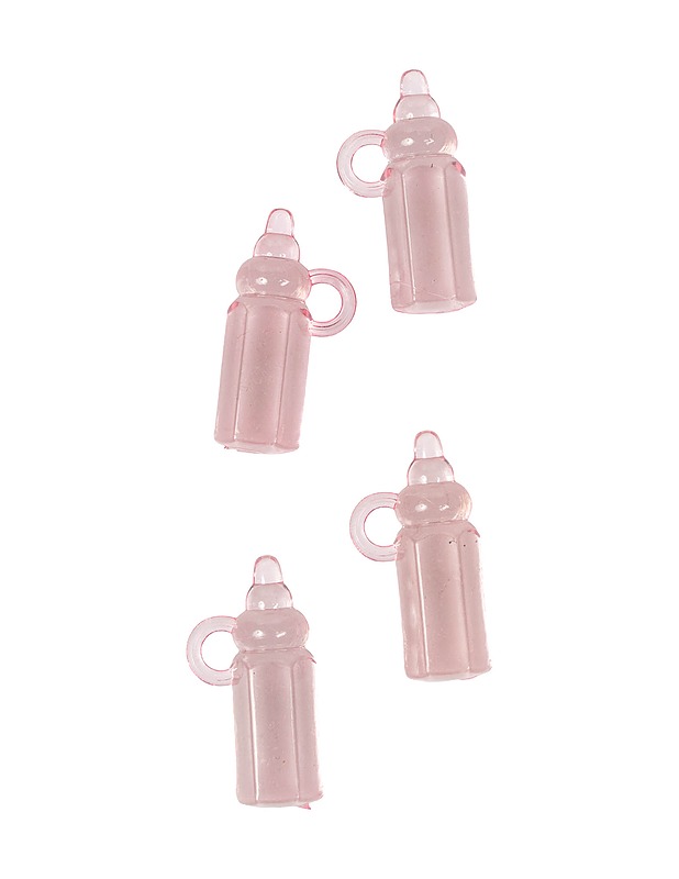Tuttipullo amuletti, 4 kpl - vaaleanpunainen - Askartelu - 10105318527 - 0