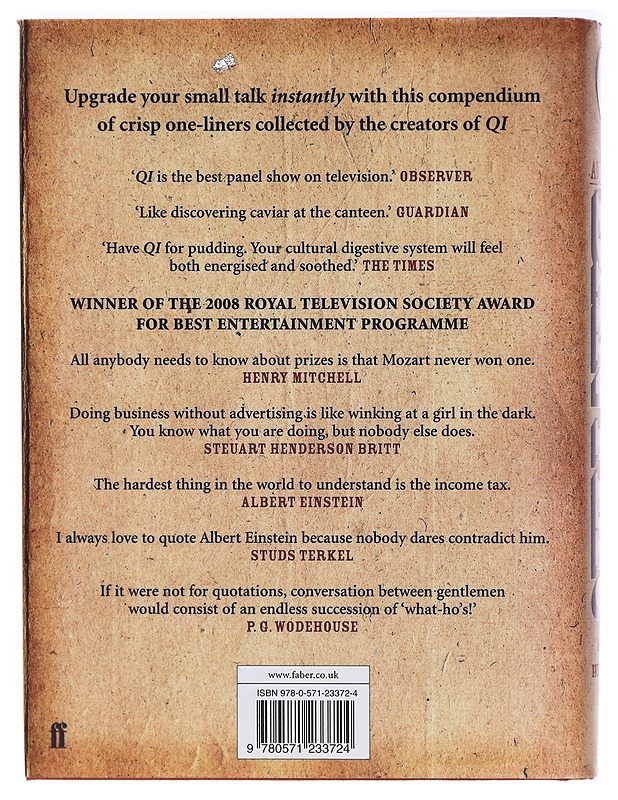 Advanced Banter: The QI Book of Quotations - John Loyd and John Mitchinson - Harrastekirjat - 10105318636 - 1