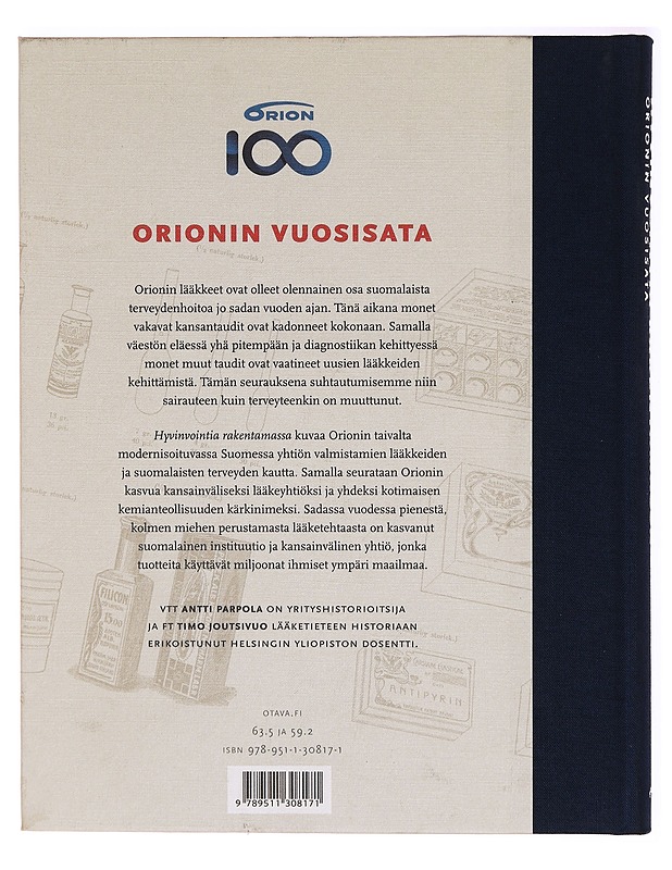 Hyvinvointia rakentamassa : Orionin vuosisata - Parpola, Antti - Historiakirjat - 10105319290 - 1