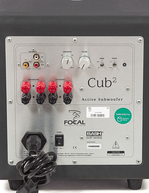 FOCAL CUB 2 Active Subwoofer, musta - Vahvistimet ja soitintarvikkeet - 10105320524 - 2