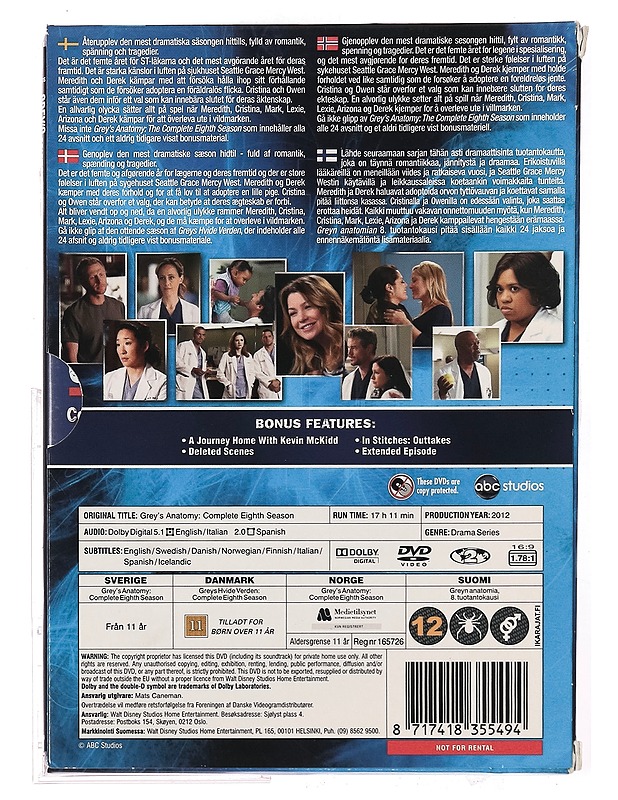 Grey's anatomy : complete eighth season - DVD - DVD-elokuvat - 10105321041 - 1
