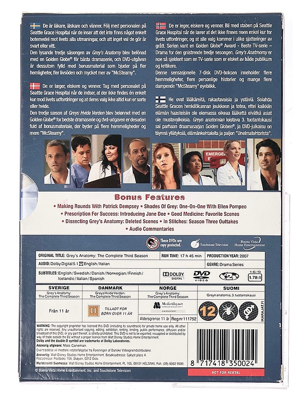 Grey's anatomy : season three - DVD - DVD-elokuvat - 10105321955 - 1