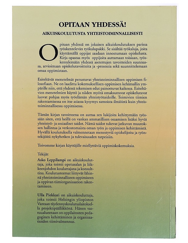 Opitaan yhdessä! : aikuiskoulutusta yhteistoiminnallisesti - Leppilampi, Asko - Tietokirjat ja oppaat - 10105322251 - 1