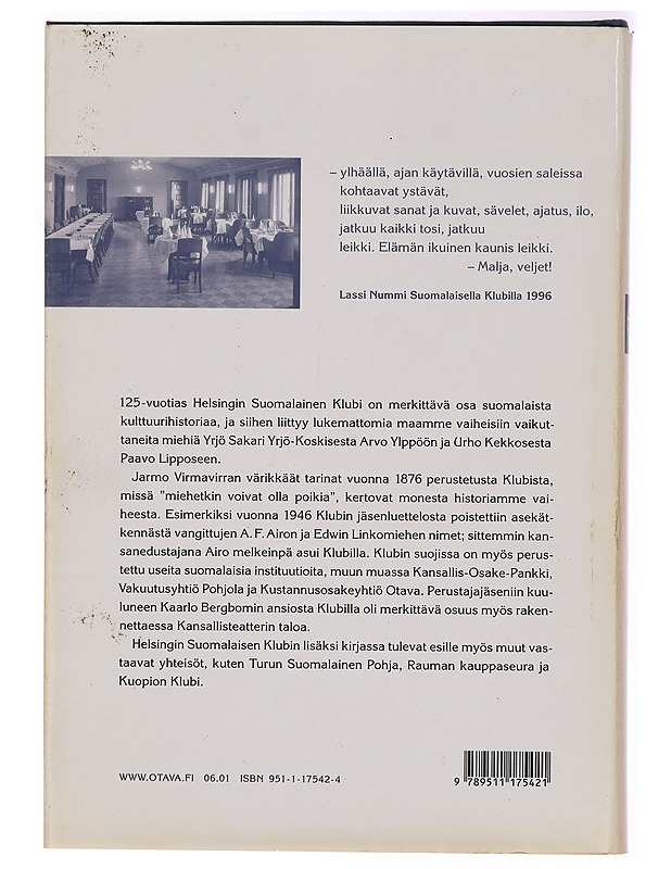 Pojat suomalaisella klubilla : kertomuksia Helsingin suomalaisesta klubista ja klubilaisista - Jarmo Virmavirta - Historiakirjat - 10105322840 - 1