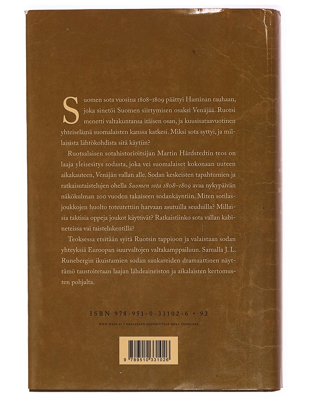 Suomen sota 1808-1809 - Hårdstedt, Martin - Historiakirjat - 10105322979 - 1