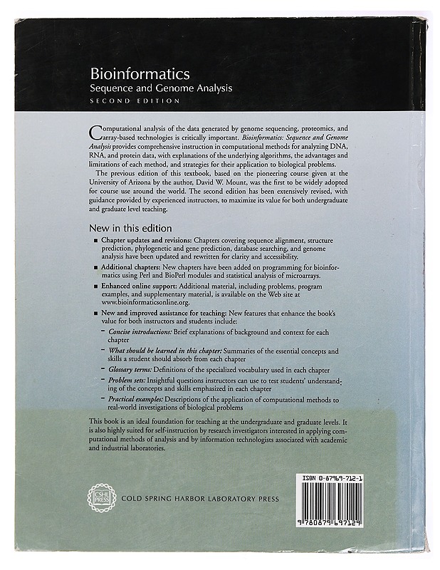 Bioinformatics : sequence and genome analysis - David W. Mount - Tietokirjat ja oppaat - 10105323618 - 1