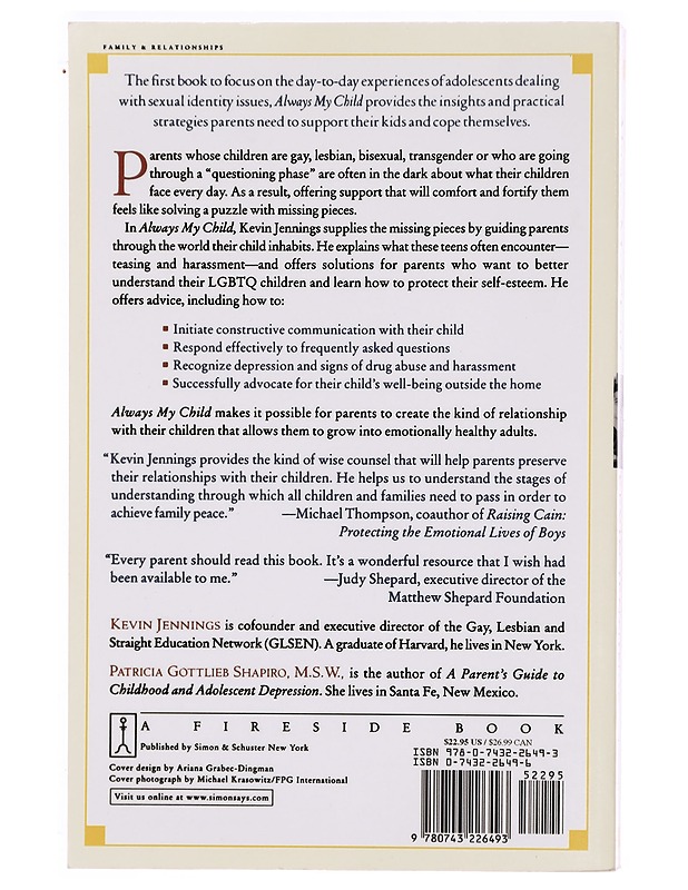 Always My Child: A Parent's Guide to Understanding Your Gay, Lesbian, Bisexual, Transgendered, or Questioning Son or Daughter - Kevin Jennings - Romaanit ja novellit - 10105326606 - 1