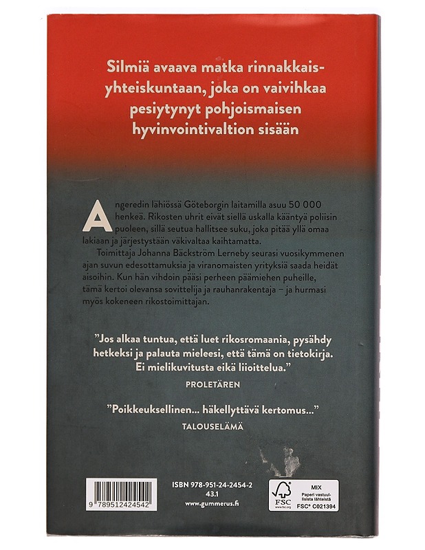 Perhe : mafiosoja vai ruotsalaislähiön ongelmanratkaisijoita - Bäckström Lerneby, Johanna - Tietokirjat ja oppaat - 10105328011 - 1