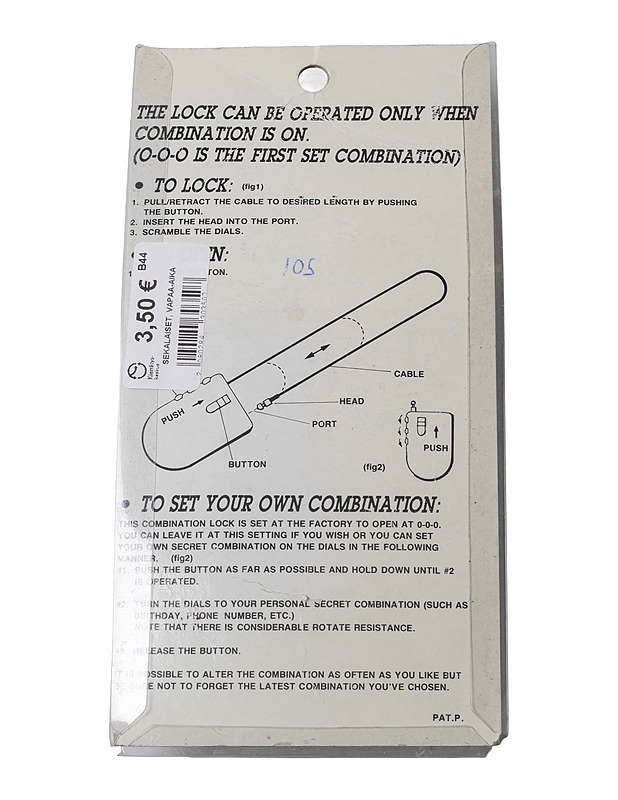 TEKRAFT kaapelilukko - Muut urheiluvälineet ja vapaa-aika - 10105329260 - 1