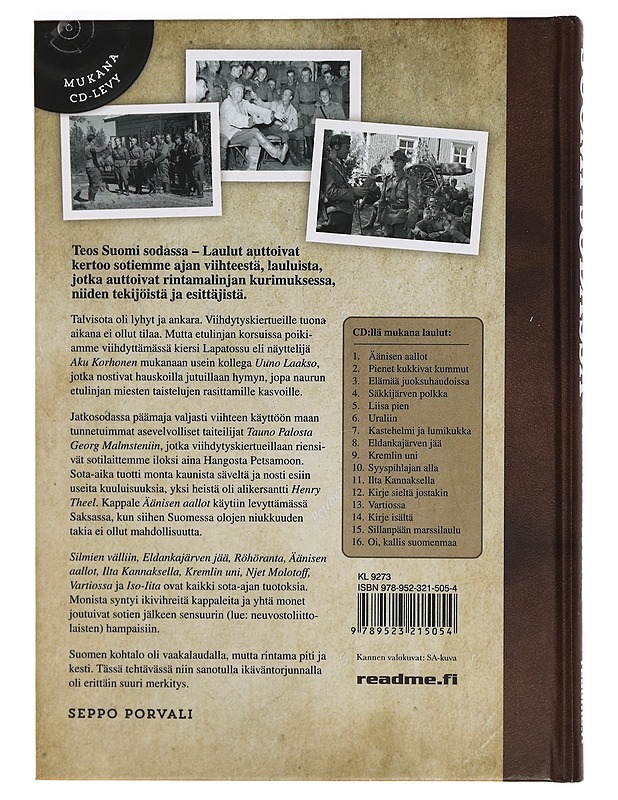 Suomi sodassa : laulut auttoivat - Seppo Porvali - Elämäkerrat ja muistelmat - 10105329514 - 1