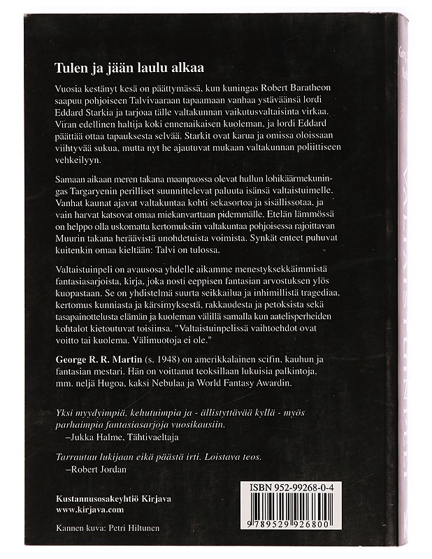Valtaistuinpeli - Martin, George R. R. - Fantasia- ja scifi - 10105329641 - 1