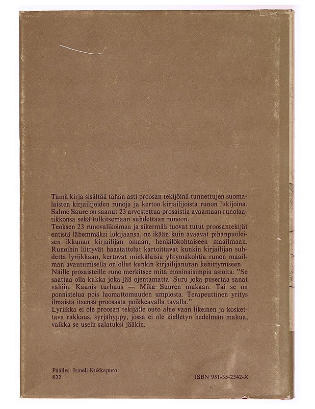 Herkät syrjähypyt : proosakirjailijat ja runot - Saure, Salme - Runot ja näytelmät - 10105330092 - 1