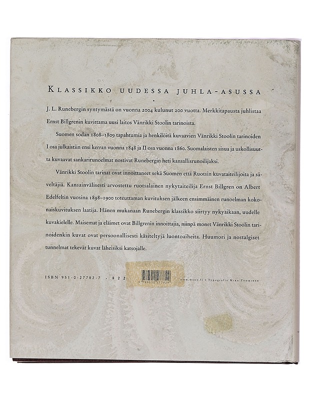 VÄNRIKKI STOOLIN TARINAT - RUNEBERG, JOHAN LUDVIG - Runot ja näytelmät - 10105330111 - 1
